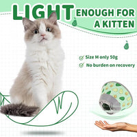 Cat Cone Collar Soft, Comfortable Cat Recovery Collar Pet Cone for Small Large Cats, Lightweight Elizabethan Collar for Cats Kittens After Surgery Prevent from Licking Wounds, Green, M