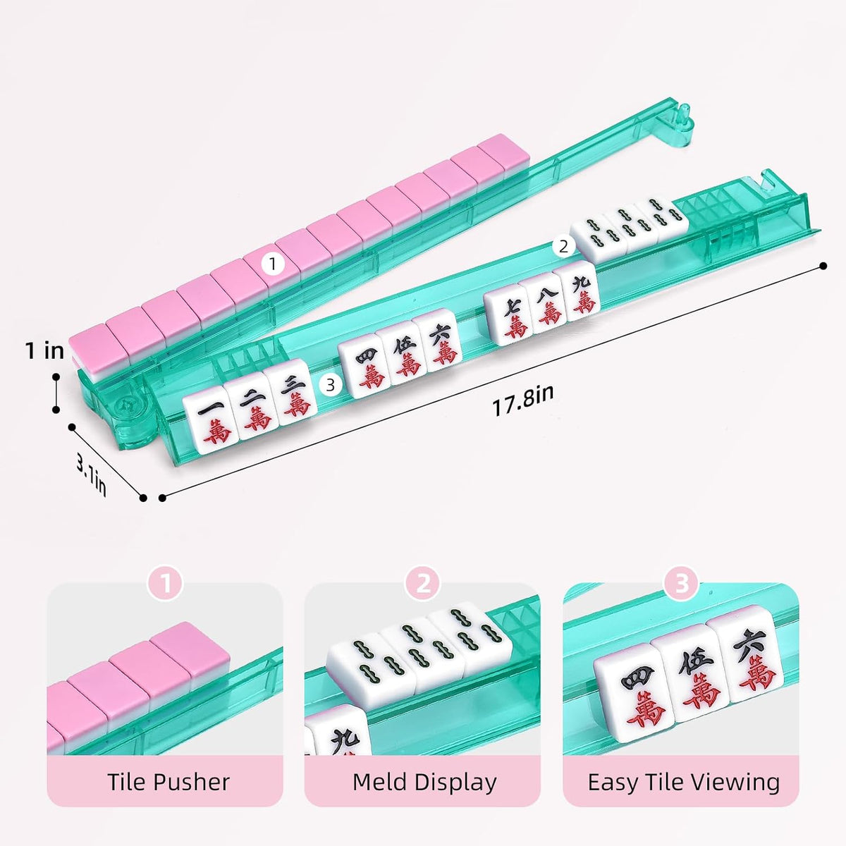 Premium Clear Mahjong Racks with Pushers - Yellow - image 3