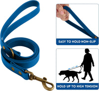 Wisedog Rubber Dog Collar with Quick Release, XS 8.5"-12" - Blue / L(Collar:14"-22";Leash:5 ft) - image 3