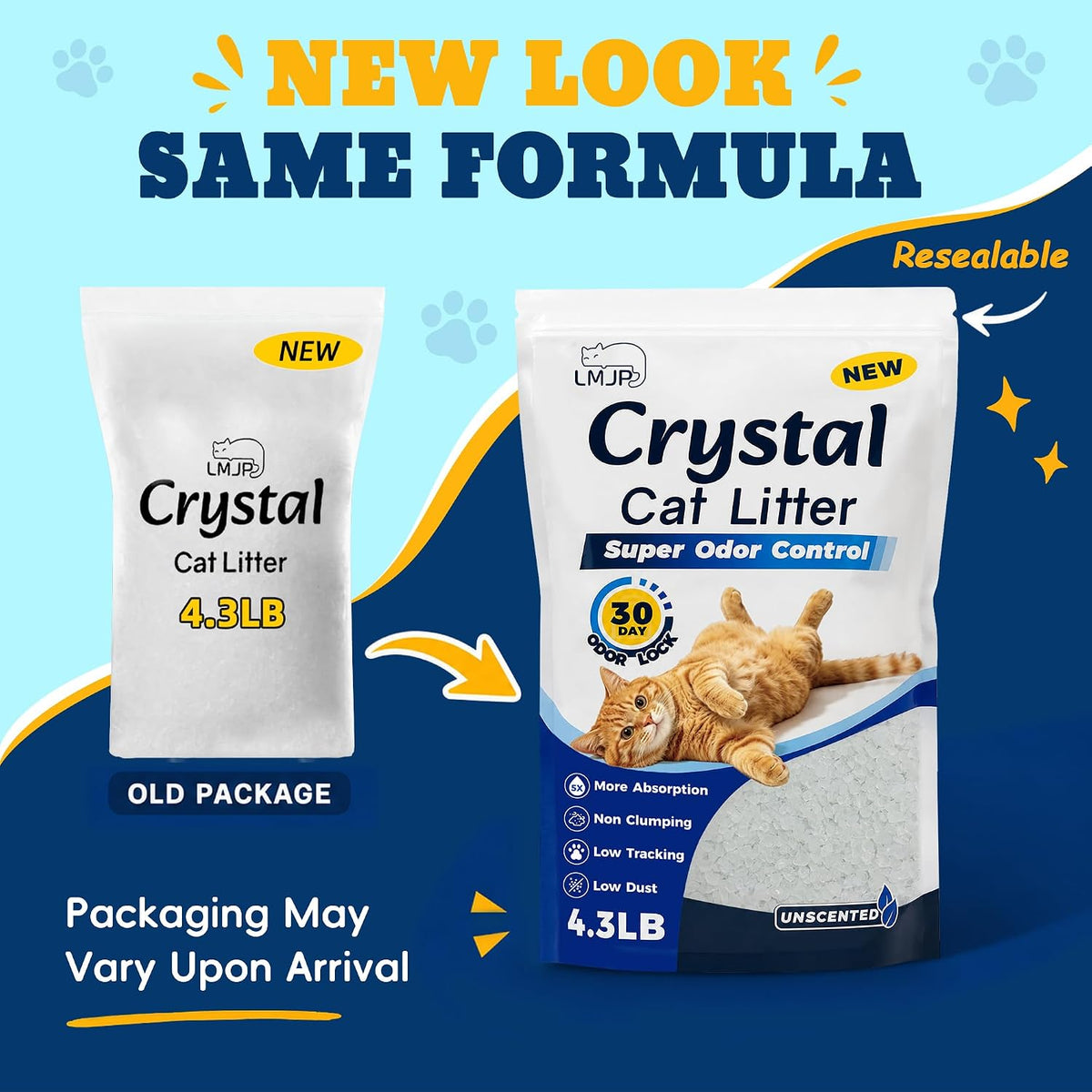Crystal Cat Litter for Long-Lasting Odor Control, Non-Clumping - 8.6 lb / Low Tracking - image 3