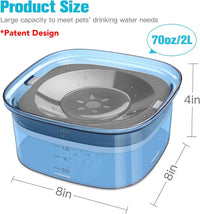 UPSKY 4L Dog Water Bowl No Spill Large Capacity Slow Drinking Water - 2 L / D-Blue - image 2