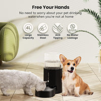 CZPET 5L Gravity Water Bowl Dispenser for Cats and Dogs – Essentials for Dogs - Black / 4L