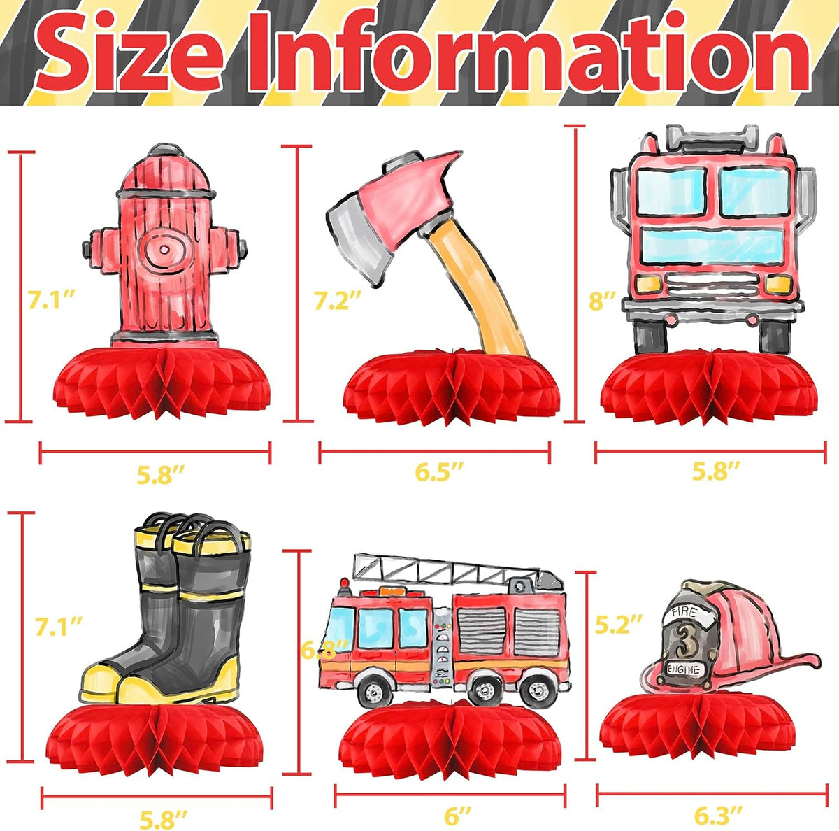 HaPiBiDesign transportation party decorations, 10 honeycomb table centerpieces - view 23