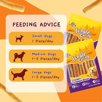 Jungle Calling Dog Treats, Chicken Beef Collagen Sticks, Chew Bones Treat for Small Medium Breed Moderate Chewers, Bully Stick, Long Lasting High Protein Easy to Digest, 5 Inch 10.6 oz