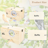 Parrot Nesting Box Cockatiel Nesting Box Bird Breeding Box House - L(10.6"X5.9"X5.9") - image 3