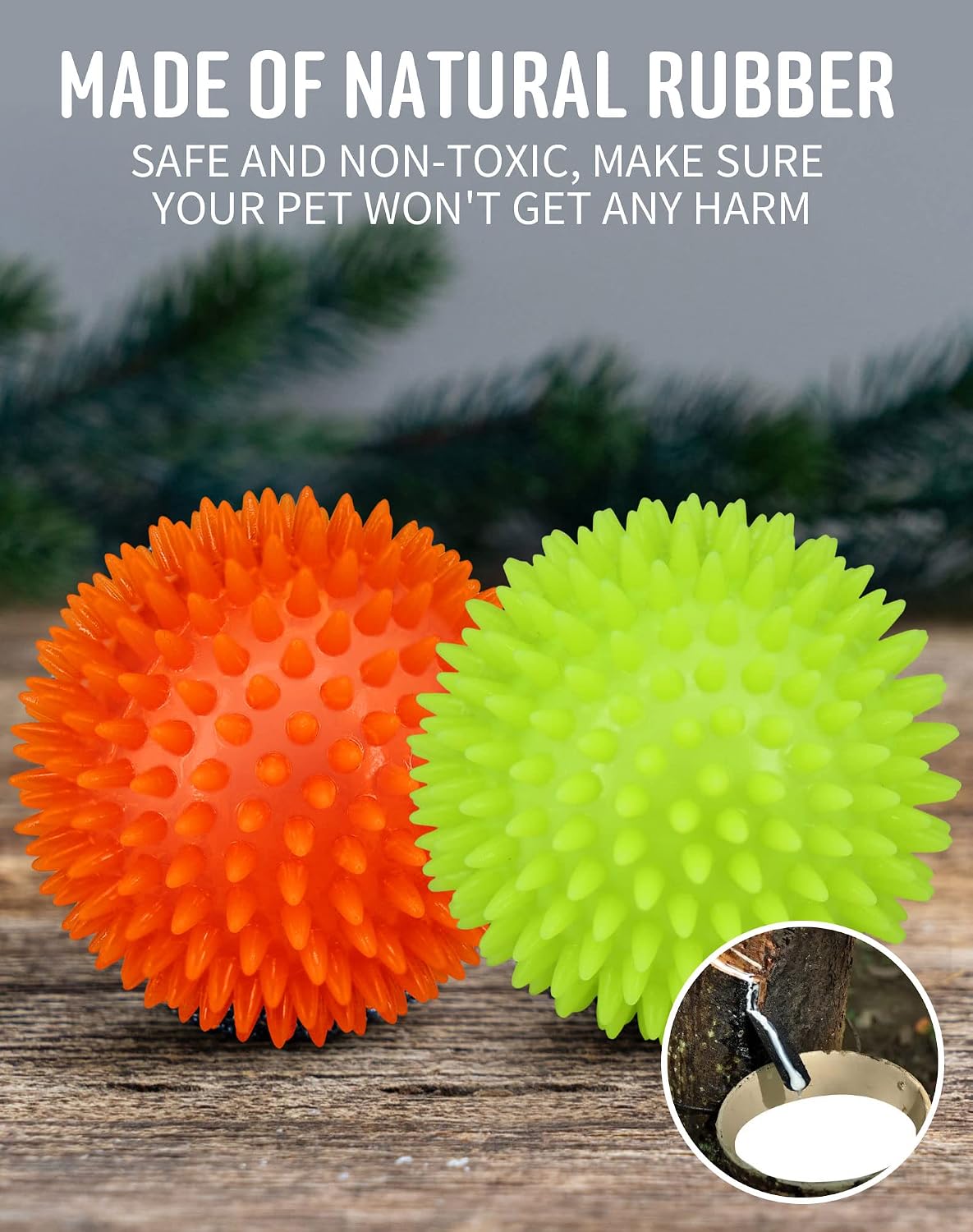 Pweituoet 4.5” Heavy Duty Squeaky Dog Balls for Medium Large Dogs - 3.5" - image 2