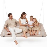 Trekassy 700lbs 60" Large Rectangle Platform Tree Swing for Kids - Beige