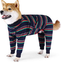 Dog Recovery Suit, Abdominal Wound After Surgery Wear, Prevent Licking Wounds, E-Collar & Cone Alternatives, Long Sleeve Postoperative Shirts Dog Pajamas Prevent Shedding(2XL, Blue)