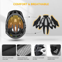 ROCKBROS Kids Full Face Bike Helmet Lightweight Detachable MTB Helmet – Fun for Kids & Family - Silver Black White / Medium - image 2