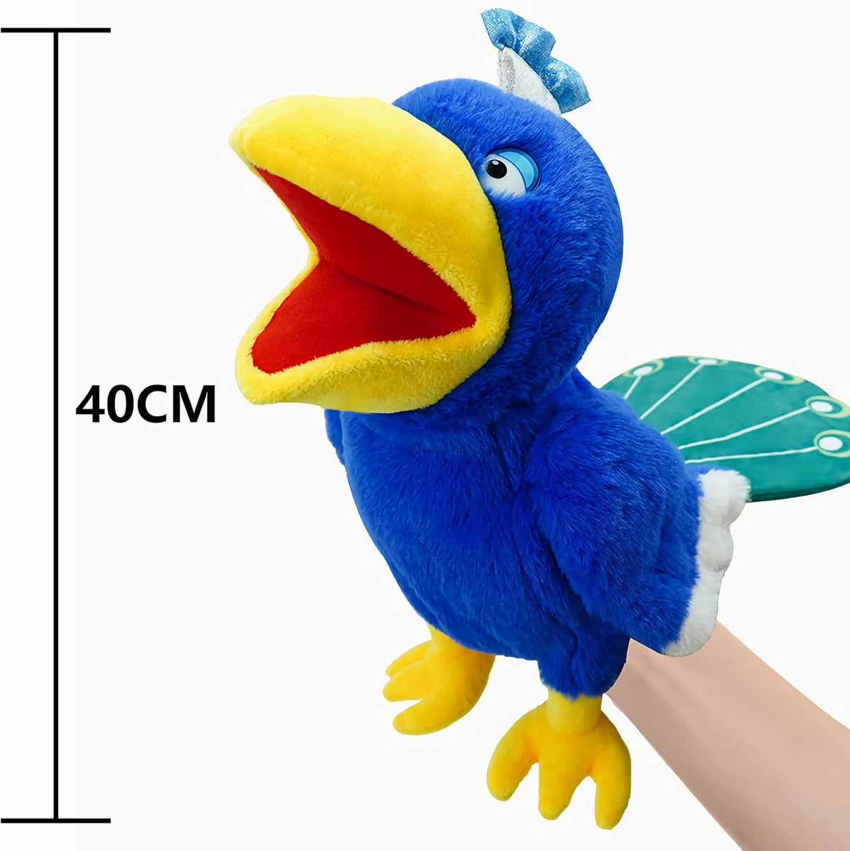 Marine Animals Hand Puppets for Kids, Toddler Includes Sharks - Peacock / Birds - image 2