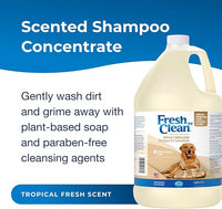 PetAg Fresh ’n Clean Oatmeal ’n Baking Soda Shampoo - Tropical Fresh Scent (15:1 Concentrate) - 1 Gallon - Nurtures Dry, Itchy Skin with Vitamin E & Aloe - Strengthens & Repairs - Soap Free