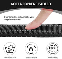 Reflective Dog Collar Padded with Soft Neoprene Breathable Quick Release Basic Dog Collars for Medium Large Dogs Black Boy Girl