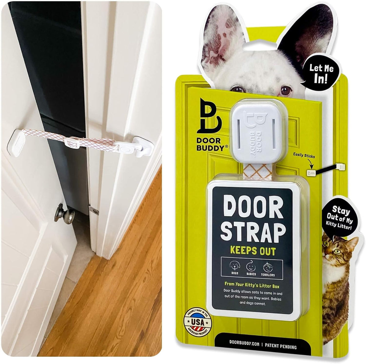 Door Buddy Pet Door Latch for Cats - Caramel Strap