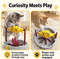 PetPals Cat Slow Feeder Treat Dispenser Interactive Cat Puzzle Fish - image 4