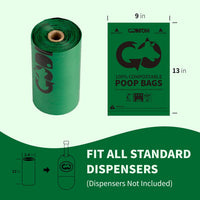 Certified Home Compostable Dog Poop Bags, 270 Plant Based Bags – Essentials for Dogs - Dark Green / 15 Count (Pack of 8) - image 2