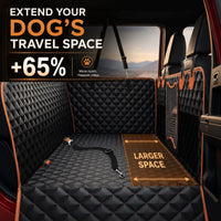 Back Seat Extender for Dogs - Black with Orange / For Full Size Truck - image 3