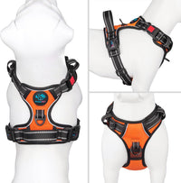 PHOEPET No Pull Dog Harness Medium Reflective Front Clip Vest - Medium / Orange - image 2