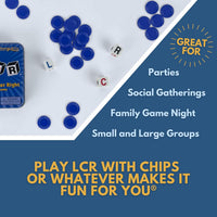 LCR Left Center Right Dice Game, Blue Tin - image 3
