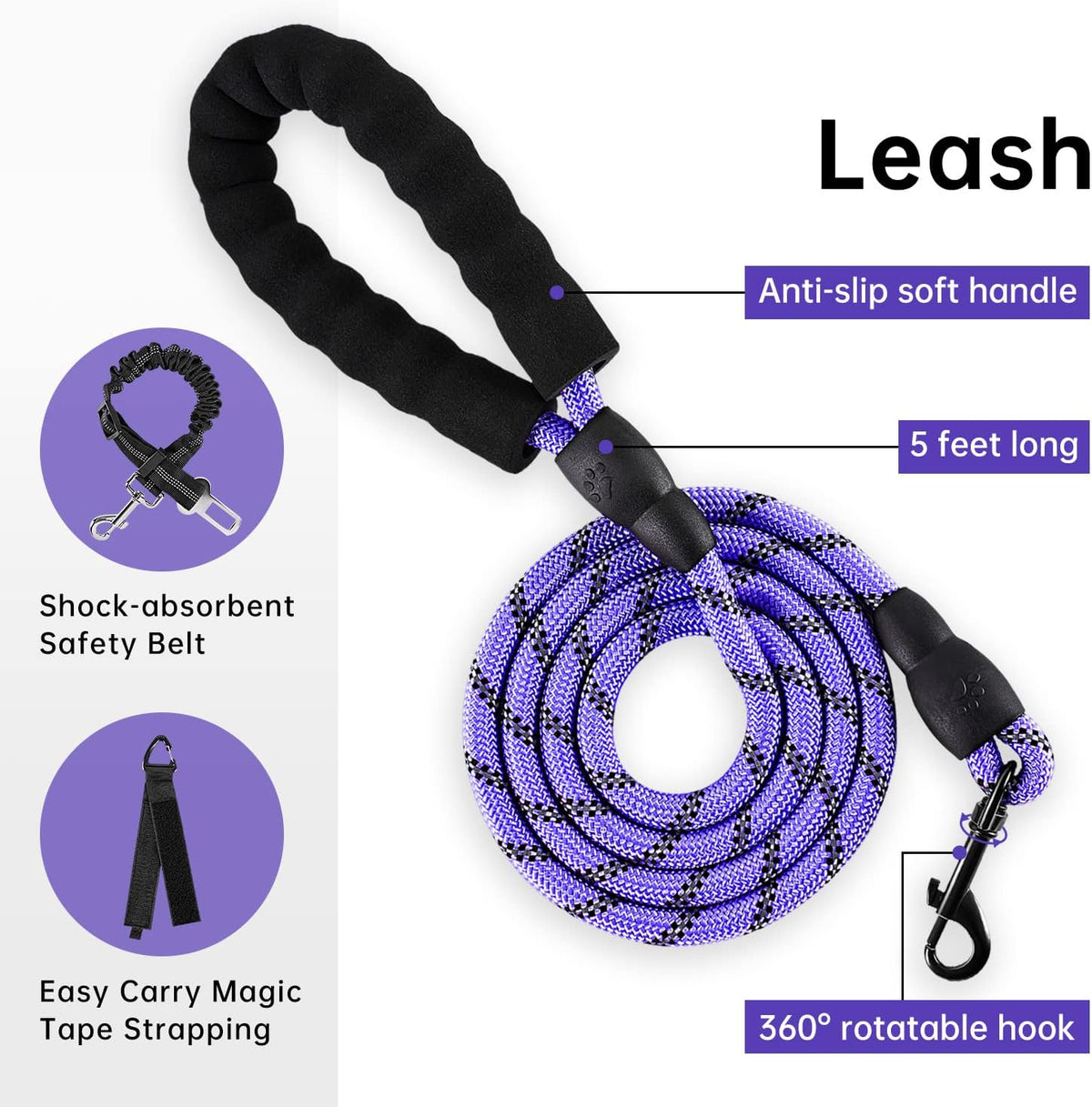 IVY&LANE No Pull Dog Harness for Medium Dogs - Purple / X-Large - image 3
