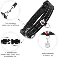 Reflective Dog Collar, Neoprene Padded Small Dog Collar, S - Medium (Pack of 1) / 5#Black（with AirTag Holder） - image 3