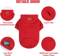 Small Dog Hoodie,Warm Winter Dog Sweater with Pocket & Leash Hole – Essentials for Dogs - Red / L (Back: 20",Chest: 28", Neck: 17") - image 4