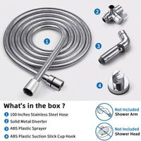 G-Promise 2 Mode Dog Shower Attachment with Extra Long Hose Adhesive - 100 Inch Hose / Chrome - image 4