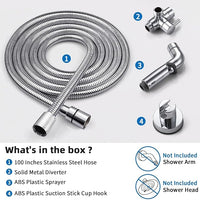 G-Promise Dog Shower Sprayer Attachment for Fast and Clean Pet Showering, Multifunctional Shower, Metal Diverter, 100 Inch Extra Long Hose, No Drill Hook, Dog Washing-Bathroom (Chrome)