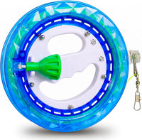 YFAFENGS blue kite string reel with safety lock and 1000 ft of kite line