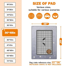 LOOBANI Washable Pee Pads for Dogs, 2 Pack 36 x 48 in, Grey Star Pattern, Reusable Dog Surface Protector, Flannel Material