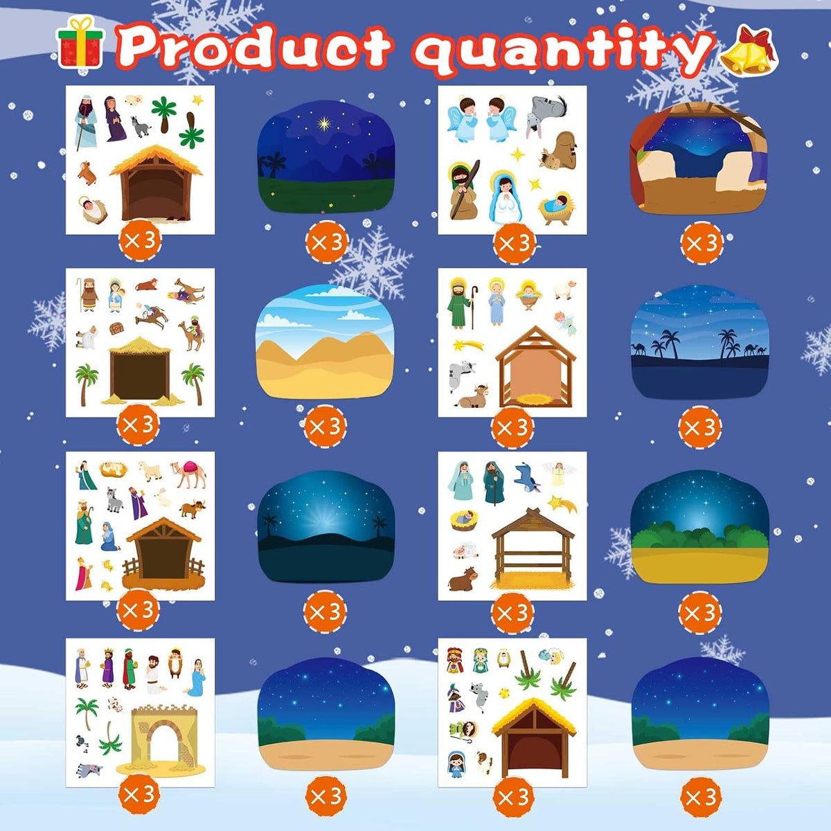 48PCS Halloween Make-a-face Stickers Halloween Characters Stickers - Nativity Craft Kit - image 3