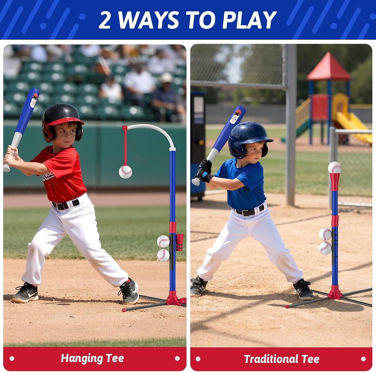 HYES 3-in-1 Baseball Set for kids Auto Pitching Machine – Fun for Kids & Family - Red - image 2
