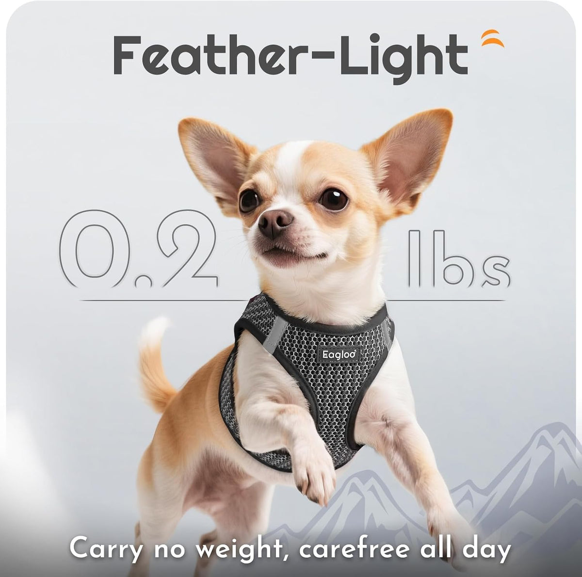 Eagloo Small Dog Harness and Leash Set - M(Chest:16.0"-18.5") / Gray - image 2