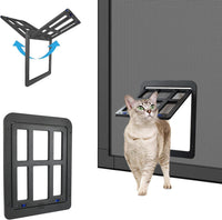Dog Door for Screen Door, Cat Door Screen Small Dog Door Insert for Sliding Door Easy Install - 8.3" x 10.3" Black Small