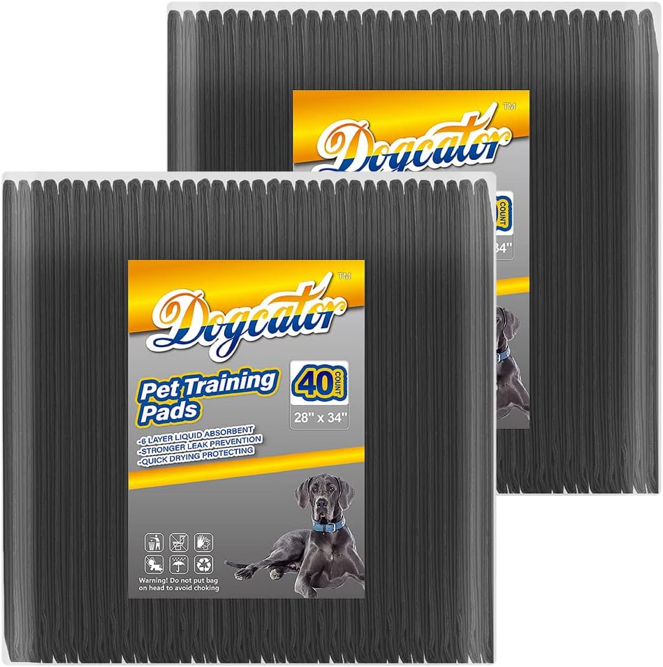 Dogcator Charcoal Dog Pee Pads Extra Large 28“x34” - 28"x34"-80 Count