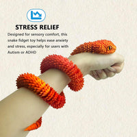 24in 3D Printed Snake Toys, Flexible 3D Printed Animal - Red Gold / 24in - image 2