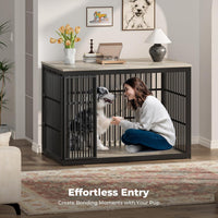 Lyromix 54" Dog Crate Furniture with Foldable Door - Grey / 53.8"L x 31.9"W x 37.2"H - image 3