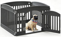 DUMOS Plastic Dog Playpen - Black / 4 Panel / 24 Inch