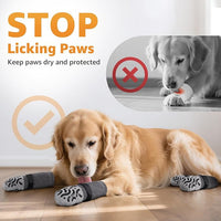 Double Sides Non-Slip Dog Socks to Prevent Licking Paws - Strong Traction for Hardwood Floors, Senior Dogs, Paw Protector, Dog Socks with Grippers - Size Large