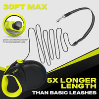 Fida Upgraded Retractable Dog Leash, Heavy Duty - Large（30ft） / Neon Yellow - image 2