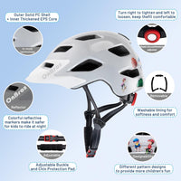 OnBros Kids Bike Helmet Boys Girls Youth Visor Adjustable 50-57CM – Fun for Kids & Family - B-Gray and White Bicycle [NEW] - image 3