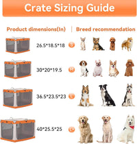 A 4 Pet 36-in Foldable Soft-Sided Dog Crate for Large Dogs – Essentials for Dogs - Orange+Beige / 40.0"L x 25.0"W x 25.0"H - image 3