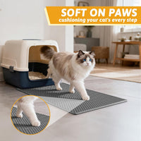 Pieviev Cat Litter Mat, Double-Layer Waterproof Litter Trap - Gray / 24x15 Inch - image 4