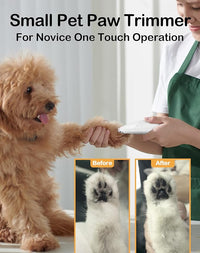 LEYOUFU Dog Paw Trimmer for Grooming, Cordless Electric Small Pet Grooming Clippers Hair Trimmer for Dogs Cats, Low Noise for Trimming Pet's Hair Around Paws, Eyes, Ears, Face, Rump (White)