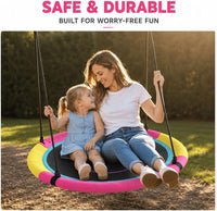 40 Inch Saucer Tree Swing for Kids Round Disc Circle Swingsets - 40inch | Pink - image 4
