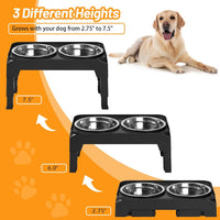 Hubulk Elevated Dog Bowls with 2 Stainless Steel Dog Food & Water - S (6" for Small Dogs) / Black - image 2