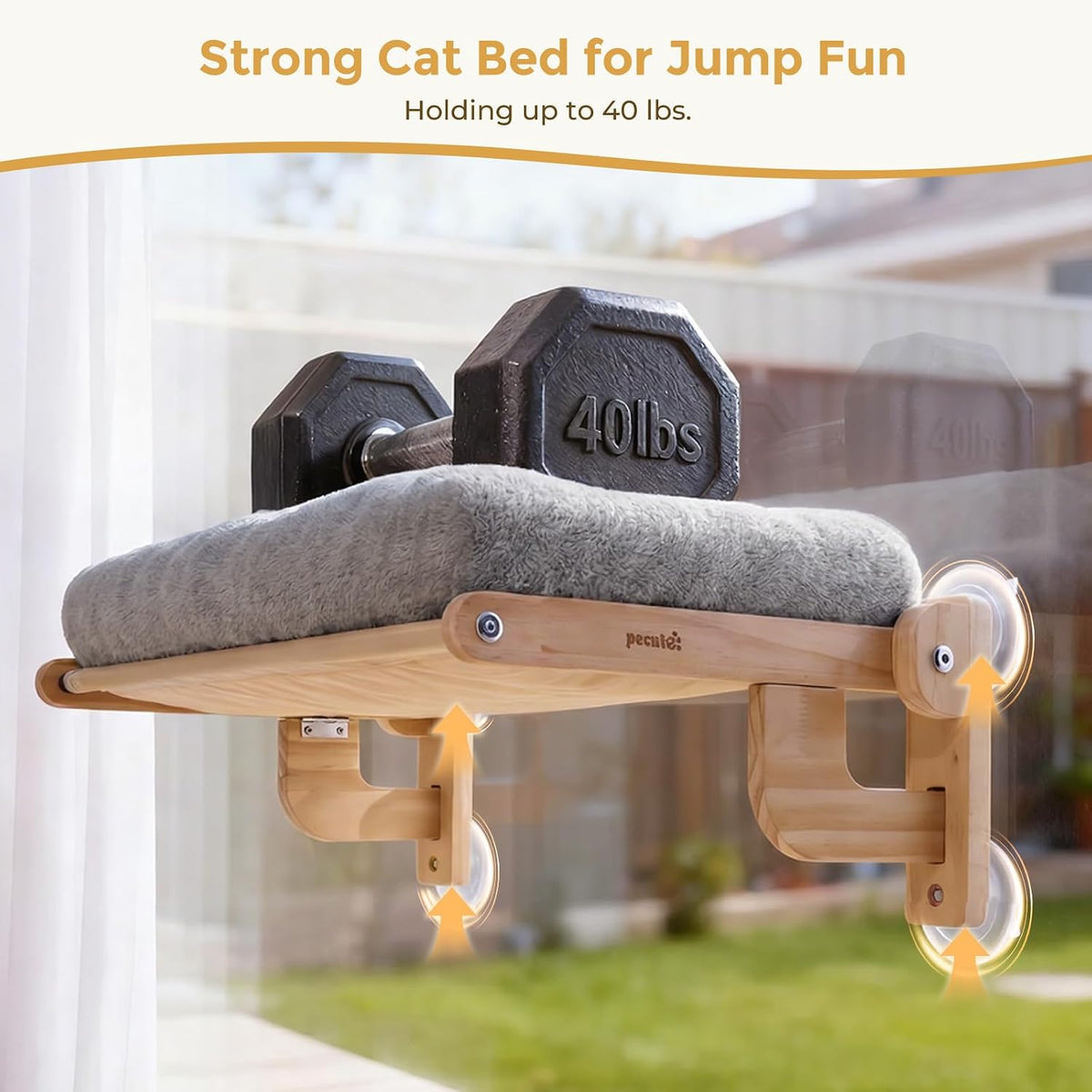 Pecute Foldable Cat Window Perch - Grey / Large - image 3