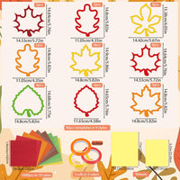 Renbuzhu fall leaf paper suncatcher craft kit with tissue paper and adhesive frames - view 40