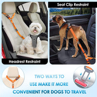 Lukovee Dog Seat Belt, 3-in-1 Headrest & Seatbelt Clip & Latch, 2 Pack – Essentials for Dogs - Orange / A- Headrest with Clip + 2 in 1 Seat Belt - image 3
