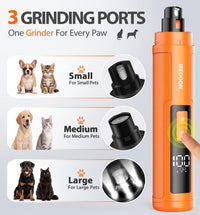 Dog Nail Grinder with 4 LED Lights - Orange - image 2