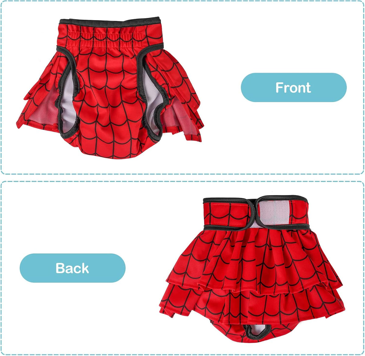 Avont 3 Pack Reusable Dog Diapers Female-Strawberry/Orange/Cherry – Essentials for Dogs - Mixed Pattern - Web/Milk/Jeans / L - image 4